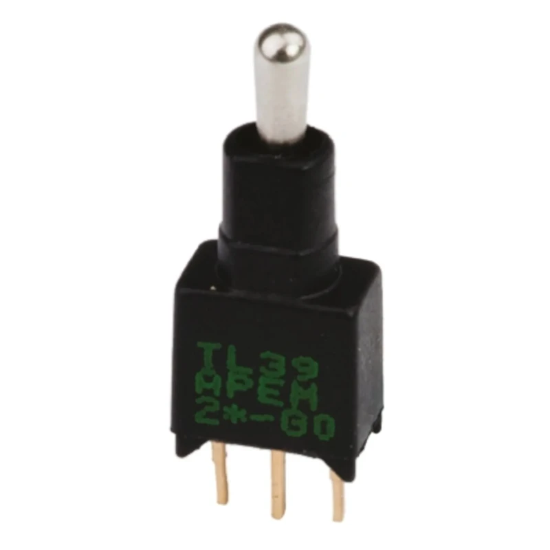 APEM PCB Mount Toggle Switch SPST On-On Through Hole TL32P0050, 20 V DC/AC, Brass Actuator