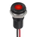 RS PRO Red Panel Mount Indicator 12V DC Lead Wire Flush IP67 16.6mm 8mm Hole 132-9148