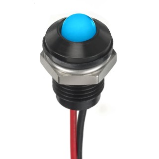 RS PRO Blue Panel Mount Indicator 24V DC 20mA Lead Wire IP67 Prominent 132-9141