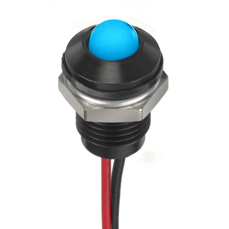 RS PRO Blue Panel Mount Indicator 24V DC 20mA Lead Wire IP67 Prominent 132-9141