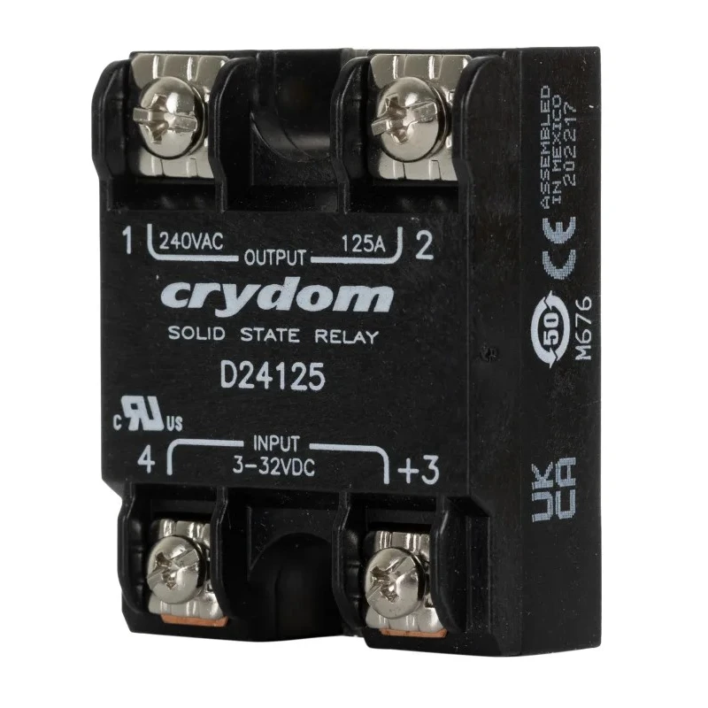Crydom Solid State Relay Panel Mount 125A, 280Vrms Load, 32V Control D24125