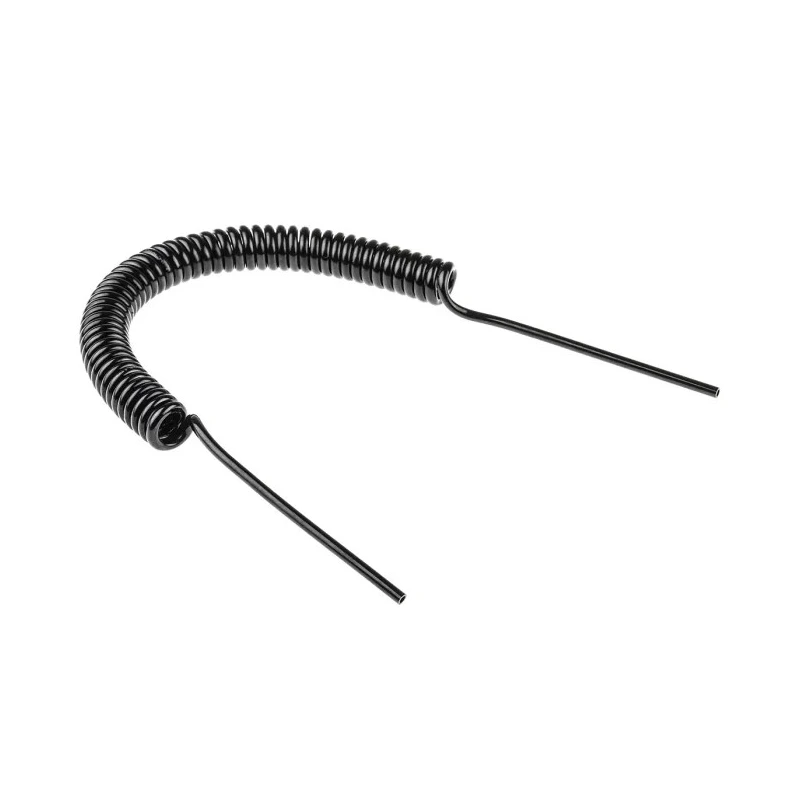 SMC Polyurethane Recoil Hose, Black, 1.5m Length, 4mm OD, 2.5mm ID, 60°C Max, TCU0425B-1
