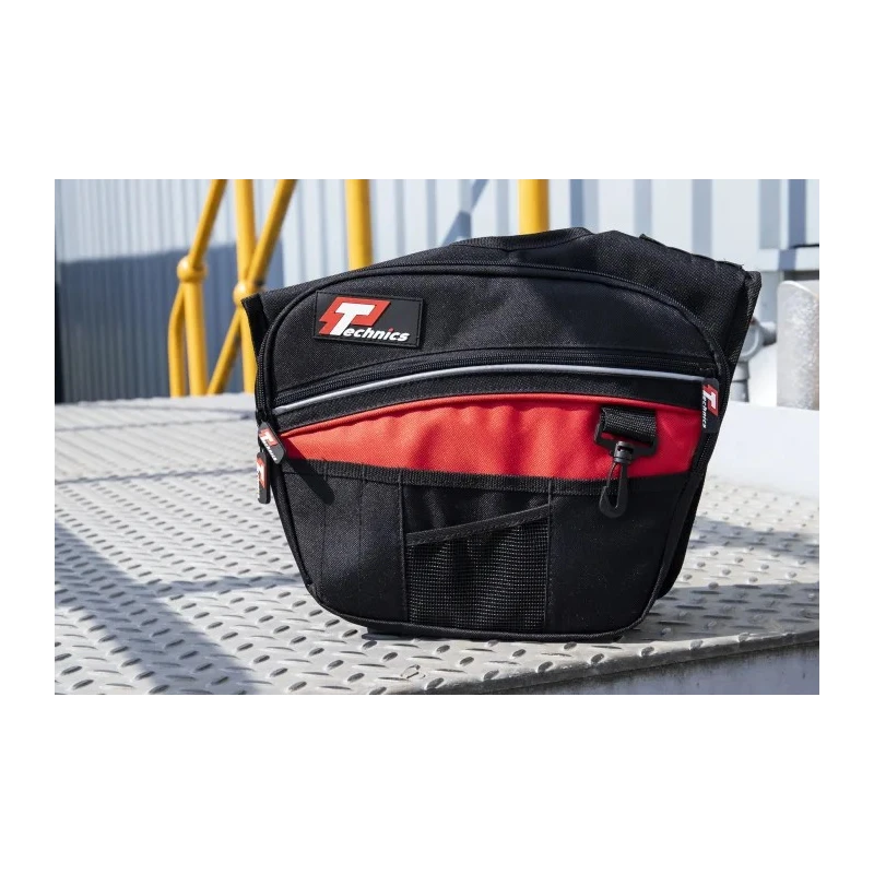 Technics Polyester Tool Bag with Shoulder Strap, 350x50x310 mm, Red/Black PT143
