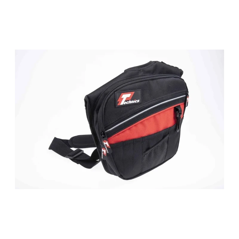 Technics Polyester Tool Bag with Shoulder Strap, 350x50x310 mm, Red/Black PT143
