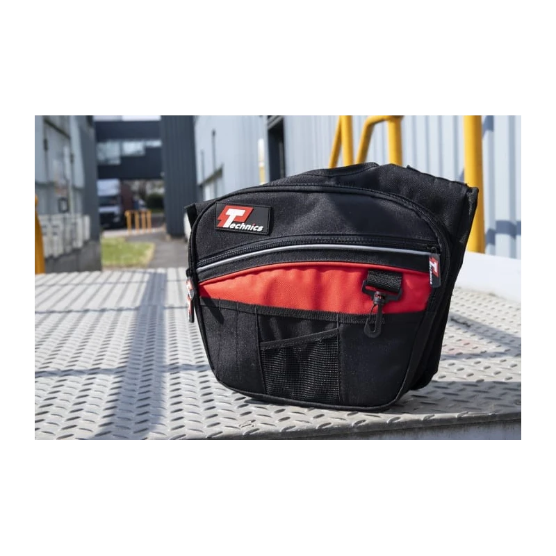 Technics Polyester Tool Bag with Shoulder Strap, 350x50x310 mm, Red/Black PT143