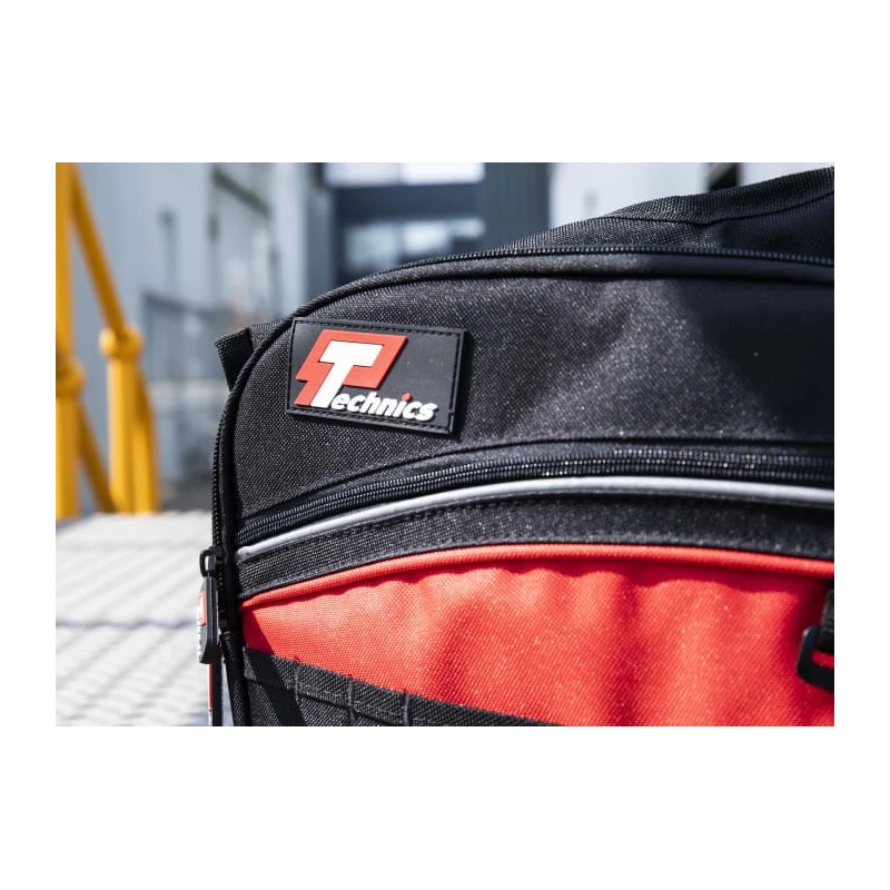 Technics Polyester Tool Bag with Shoulder Strap, 350x50x310 mm, Red/Black PT143