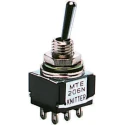KNITTER-SWITCH Panel Mount Toggle Switch DPDT On-Off-On, Solder Terminal, IP67, 4A, 30V DC/250V AC MTE 206 P