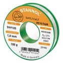 Stannol 1 mm Lead-Free Solder Wire, 227°C Melting Point, Rosin Flux, 99.3% Tin, 599105
