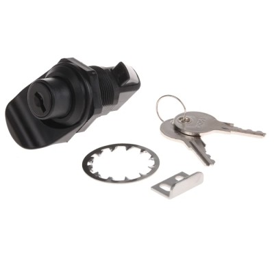 Southco Black ABS Camlock, 23 mm Panel-to-Tongue 22.2 x 25.5 mm, Key Unlock 93-303