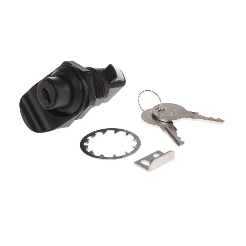 Southco Black ABS Camlock, 23 mm Panel-to-Tongue 22.2 x 25.5 mm, Key Unlock 93-303
