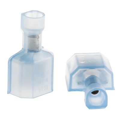 TE Connectivity Ultra-Fast .250 Blue Insulated Male Spade Connector 6.3 x 0.8 mm Tab Size 16 AWG to 14 AWG 3-520107-2