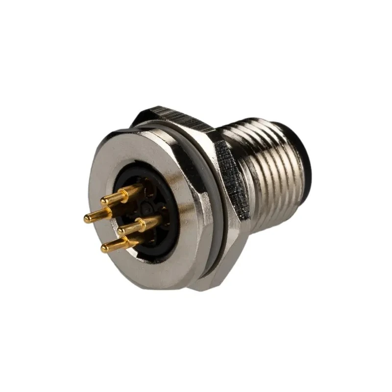 TE Connectivity Circular Connector, 4 Contacts, Rear Mount, M12 Socket Male, IP67 Nylon Housing, 250V, 4A T4140412041-000