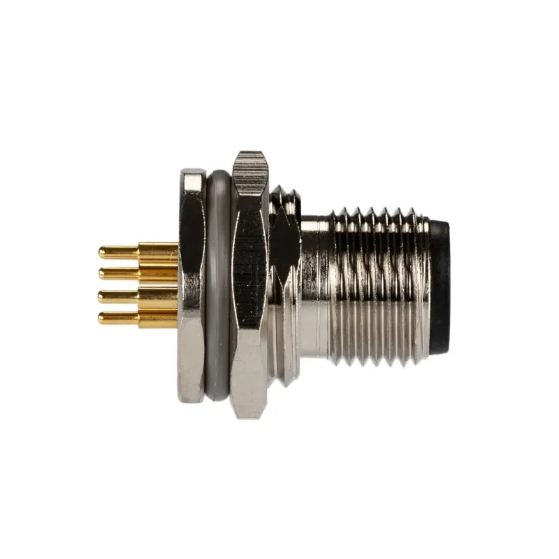 TE Connectivity Circular Connector, 4 Contacts, Rear Mount, M12 Socket Male, IP67 Nylon Housing, 250V, 4A T4140412041-000