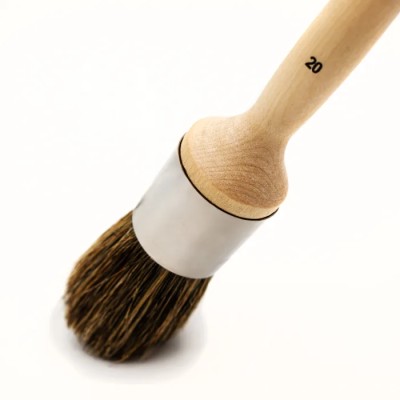 Cottam Thin Natural Paint Brush with Round Bristles, 31mm Wooden Handle 134-7415