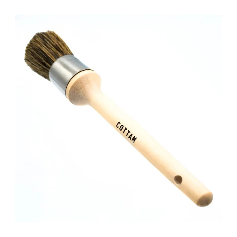 Cottam Thin Natural Paint Brush with Round Bristles, 31mm Wooden Handle 134-7415
