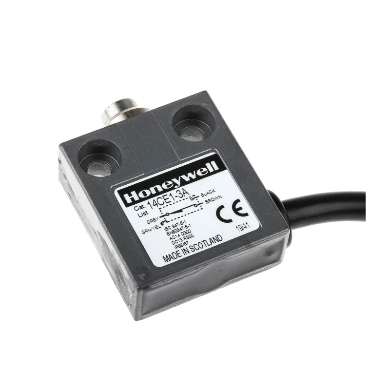 Honeywell 14CE Series Plunger Limit Switch, SPDT Contact, Die Cast Zinc Housing, IP65 to IP68, 250V AC, Model 14CE1-3A
