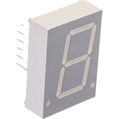 Broadcom 1 Digit 7 Segment LED Display Cathode Red 7mcd Right Side Decimal, 20.3mm Character Height HDSP-3903