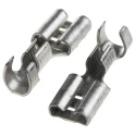 TE Connectivity FASTON .250 Black Uninsulated Female Spade Connector Crimp 6.35 x 0.81 mm Tab Size 14 AWG to 12 AWG 41829-1
