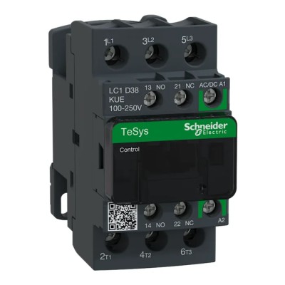 Schneider Electric Contactor LC1D 230V AC Coil, 3-Pole, 38A, 18.5kW 250V, 3 NO, 690V AC 