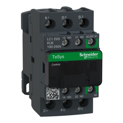 Schneider Electric Contactor 3-Pole 25 A 230V AC Coil 11 kW Power Rating LC1D 