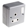 MK Electric 15A Grey 1 Gang Plug Socket Metalclad Plus Indoor USB Shuttered Socket UK 3-Pin German French K2873 ALM