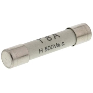 RS PRO 8A T Ceramic Cartridge Fuse 6.3 x 32 mm 500V AC Fast Acting Fuse 247-4043
