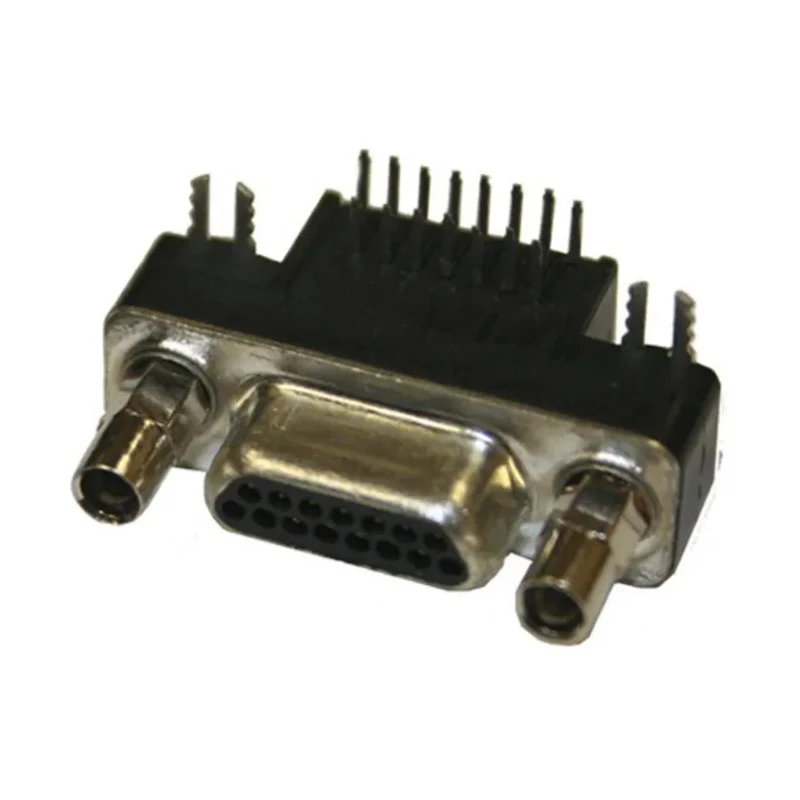 Norcomp MICRO-D 15 Way Right Angle 1.27 mm Pitch Through Hole D-Sub Connector with Board Lock Male 381-015-112L565