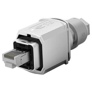 TE Connectivity Industrial RJ45 Connector Male Cable Cat6a Shielded Straight 1 Port 8 Way 