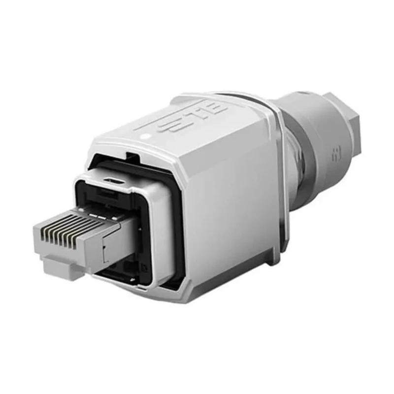 TE Connectivity Industrial RJ45 Connector Male Cable Cat6a Shielded Straight 1 Port 8 Way 