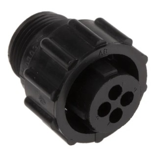TE Connectivity Circular Connector Cable Mount Plug Female 4 Contacts 600V Thermoplastic Housing Threaded Mating 206060-1