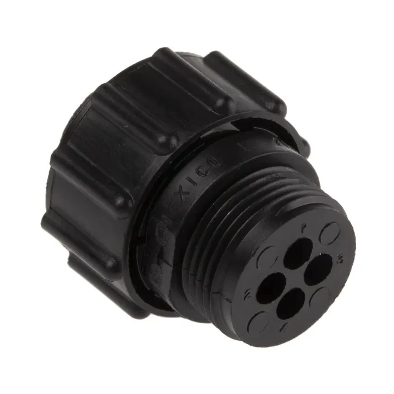 TE Connectivity Circular Connector Cable Mount Plug Female 4 Contacts 600V Thermoplastic Housing Threaded Mating 206060-1