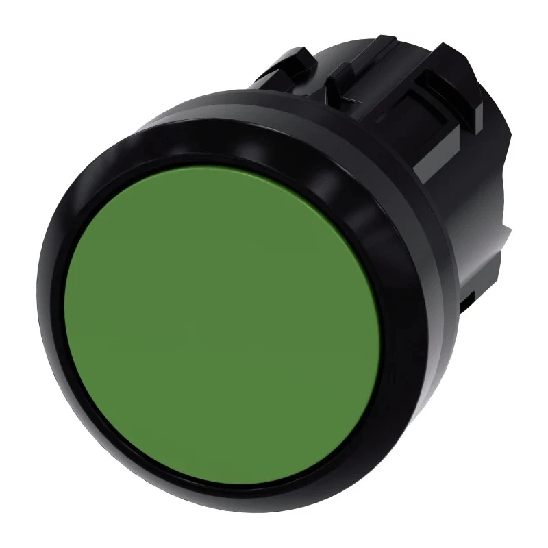 Siemens SIRIUS ACT Series Green Latching Push Button Switch 22 mm Cutout IP66 IP67 IP69K 3SU1000-0AA40-0AA0