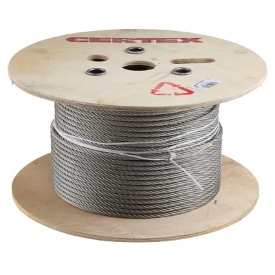 RS PRO Stainless Steel Wire Rope 6 mm Diameter, 75 m Length, Safe Working Load 400 kg 247-9048