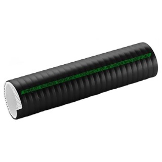 Contitech Polyvinyl Chloride Hose Pipe 38 mm ID, 51 mm OD, Black, 5 m Length 261038RS5