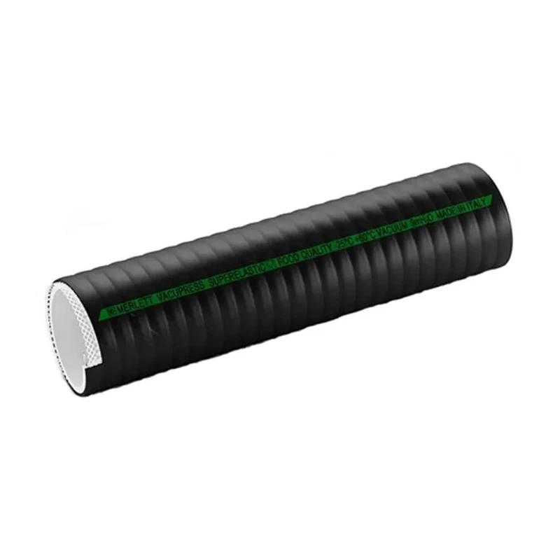 Contitech Polyvinyl Chloride Hose Pipe 38 mm ID, 51 mm OD, Black, 5 m Length 261038RS5