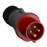 Amphenol Industrial Easy & Safe IP44 Red Cable Mount 3P+PE Straight Industrial Power Connector 16A 415V IP44