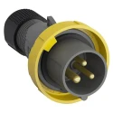 Amphenol Industrial Easy & Safe IP67 Yellow Cable Mount 2P+PE Straight Industrial Power Connector 16A 110V IP67
