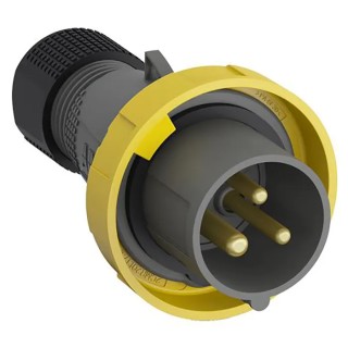 Amphenol Industrial Easy & Safe IP67 Yellow Cable Mount 2P+PE Straight Industrial Power Connector 16A 110V IP67