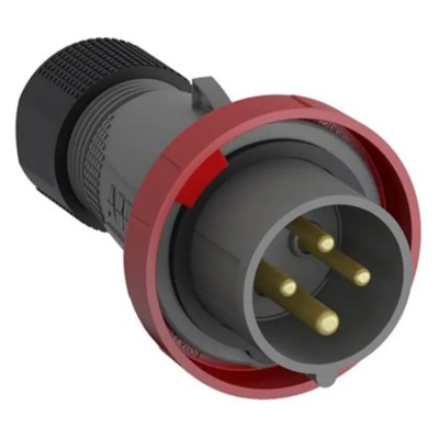 Amphenol Industrial Easy & Safe Red Cable Mount 3P+PE Straight Industrial Power Connector 32A 415V 2CMA101103R1000 IP67