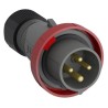 Amphenol Industrial Easy & Safe Red Cable Mount 3P+PE Straight Industrial Power Connector 32A 415V 2CMA101103R1000 IP67