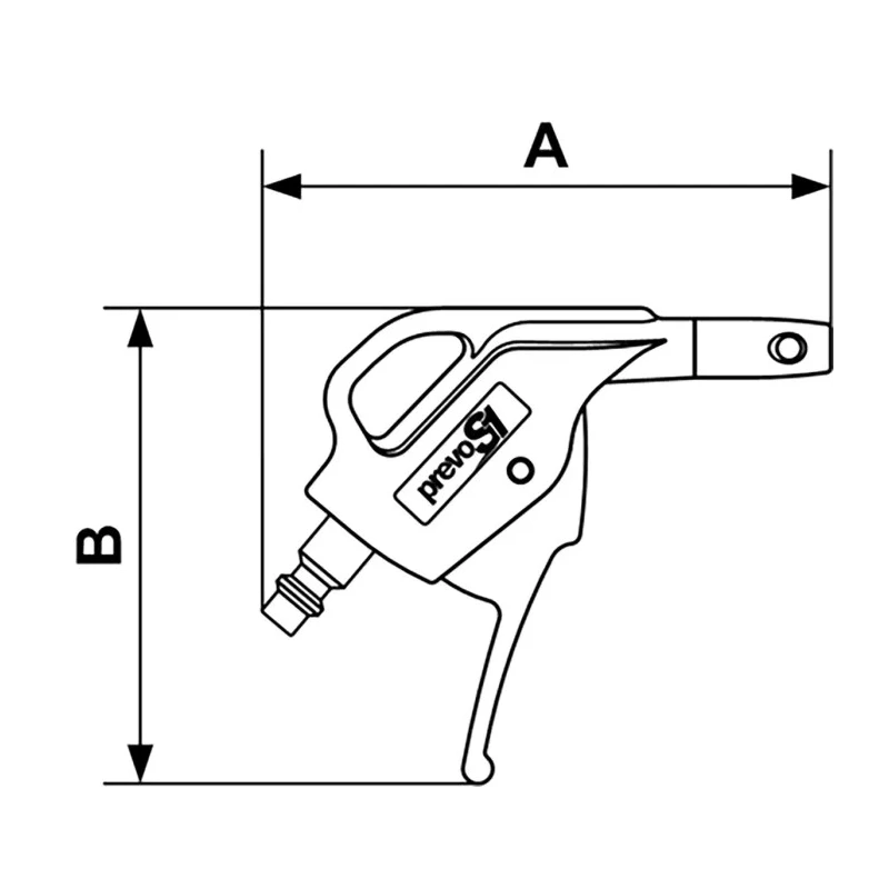PREVOST 6 Bar Blow Gun with ISOB 6 Air Inlet BSP Composite Polyamide Nozzle IBG 06OSH