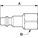 PREVOST Treated Steel Plug for Pneumatic Quick Connect Coupling, 3/8 in Female BSP IRP 066102P2
