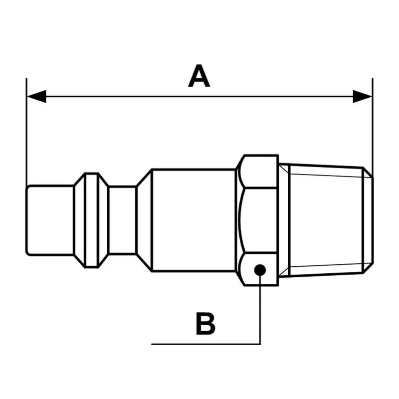 PREVOST Treated Steel Plug for Pneumatic Quick Connect Coupling 1/4 in Male BSP IRP 086151P