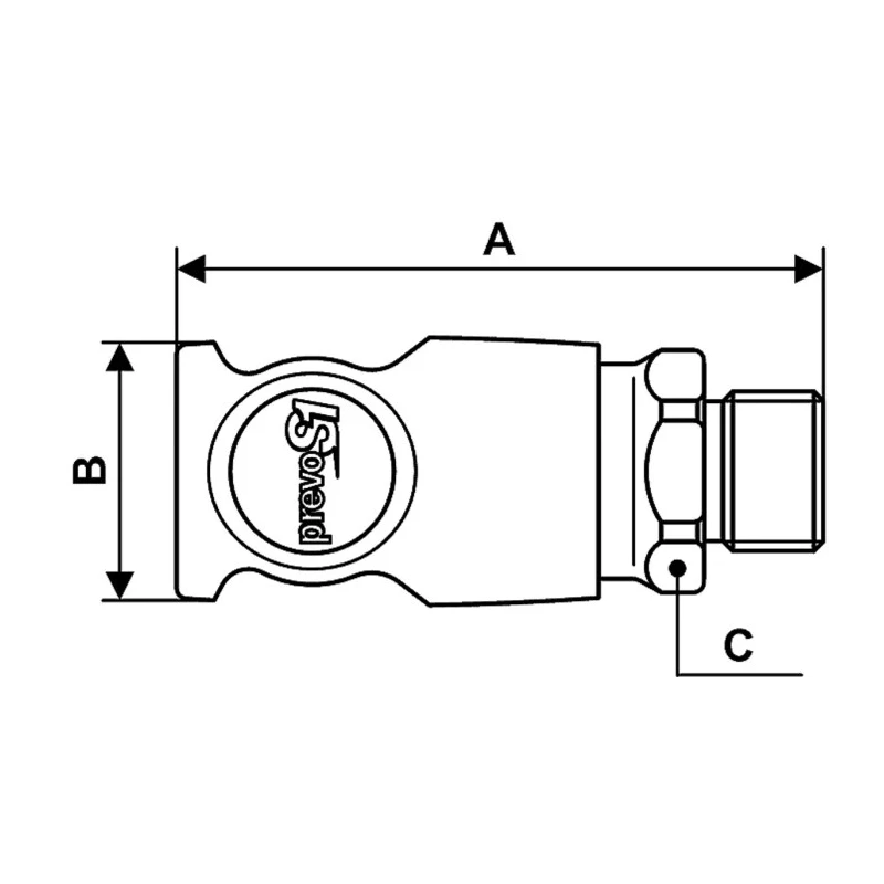 PREVOST Composite Body Safety Quick Connect Coupling 1/2 in Male BSP CSI 061153CP