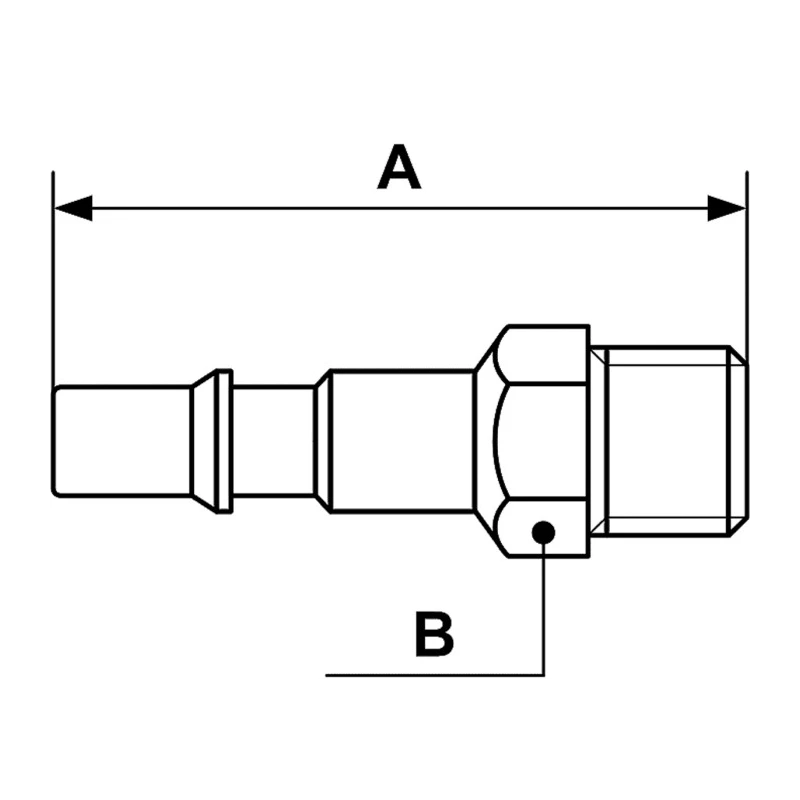 PREVOST Treated Steel Plug for Pneumatic Quick Connect Coupling 3/8 in Male BSP CRP 066152P2