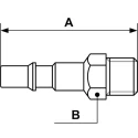 PREVOST Treated Steel Plug for Pneumatic Quick Connect Coupling 3/8 in Male BSP CRP 066152P2