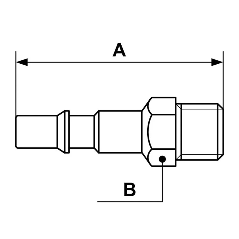PREVOST Treated Steel Plug for Pneumatic Quick Connect Coupling 3/8 in Male BSP CRP 066152P2