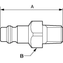 PREVOST Treated Steel Plug for Pneumatic Quick Connect Coupling 3/8 in Male BSP ERP 076152P2