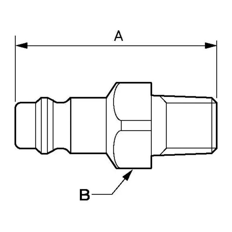 PREVOST Treated Steel Plug for Pneumatic Quick Connect Coupling 3/8 in Male BSP ERP 076152P2