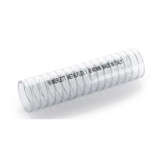 Contitech Metalflex Polyvinyl Chloride Steel Reinforced Hose Pipe, 16 mm ID, 21.5 mm OD, Clear, 5 m 251016RS5
